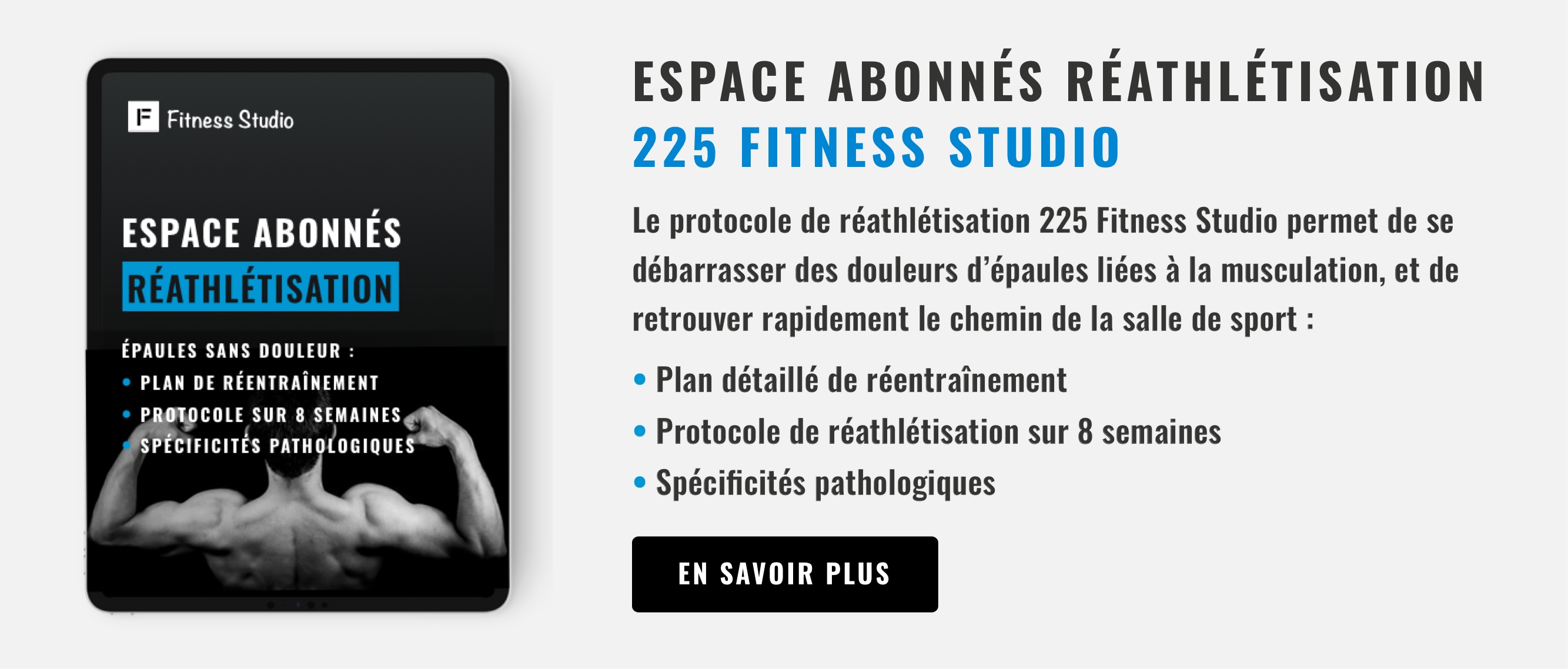 espace abonné réathlétisation - 225 Fitness Studio