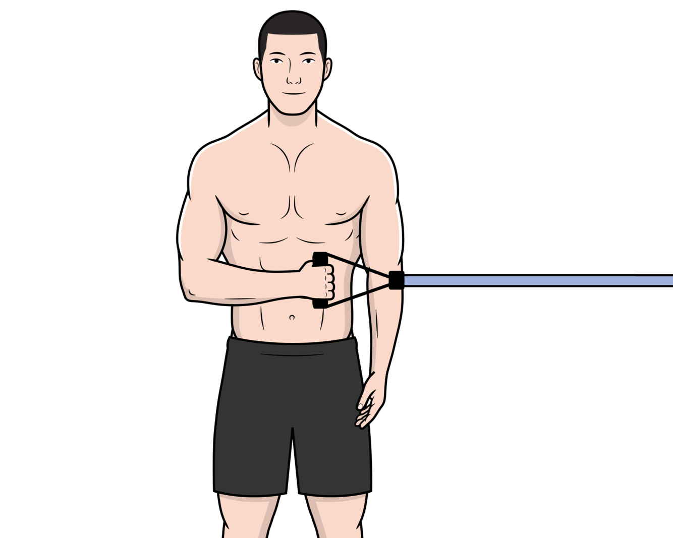 rotation externe avec bande élastique