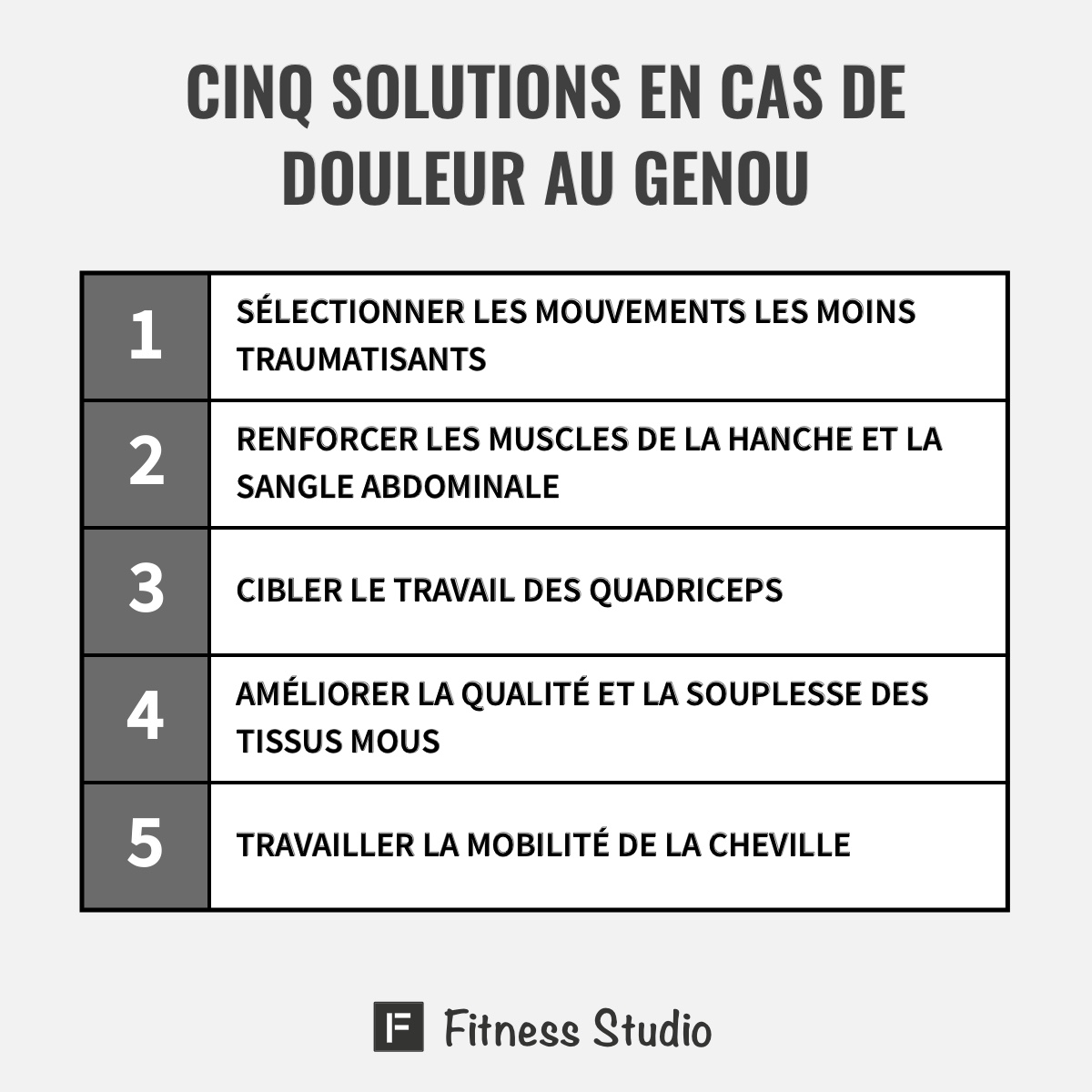 5 solutions en cas de douleur au genou