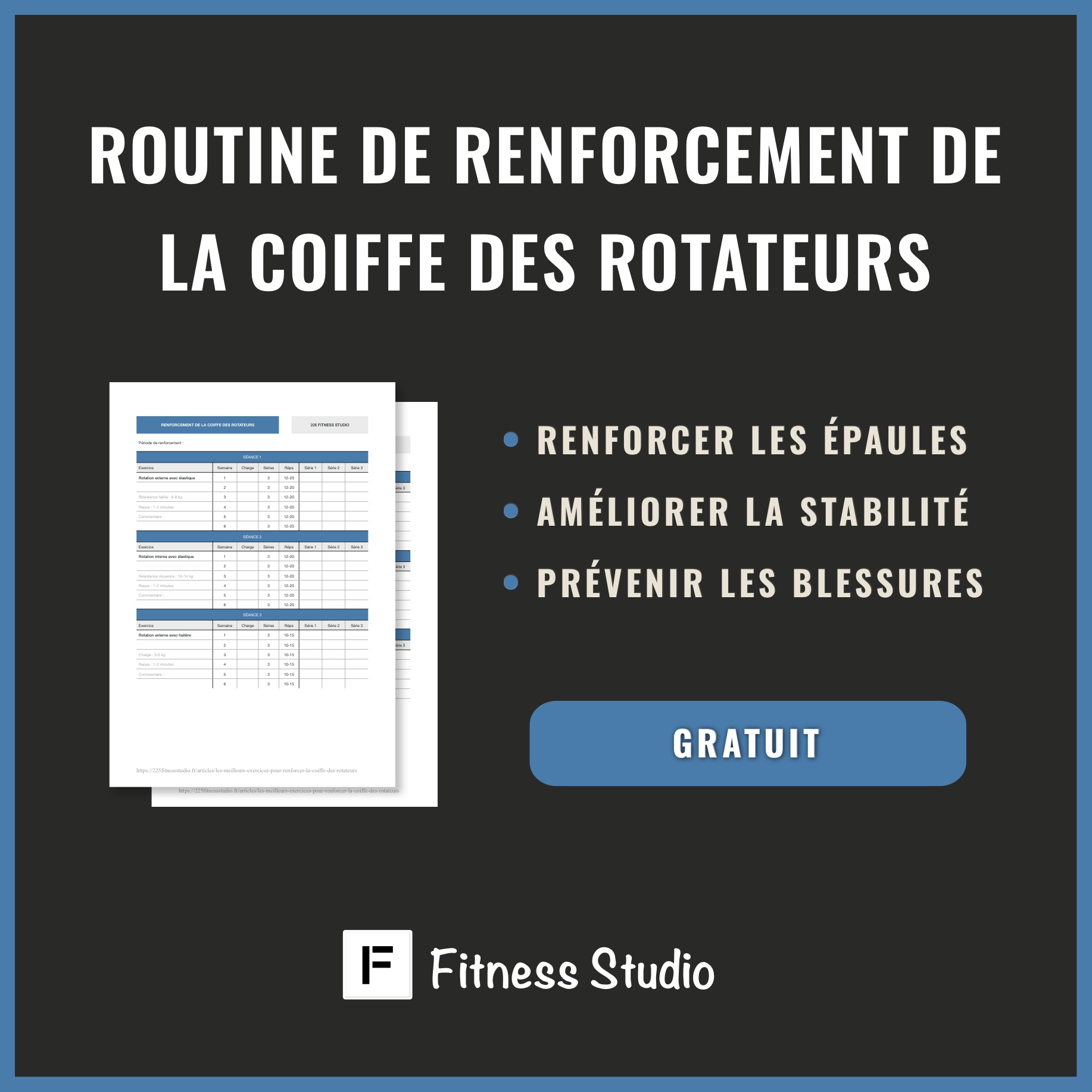 Routine de renforcement de la coiffe des rotateurs