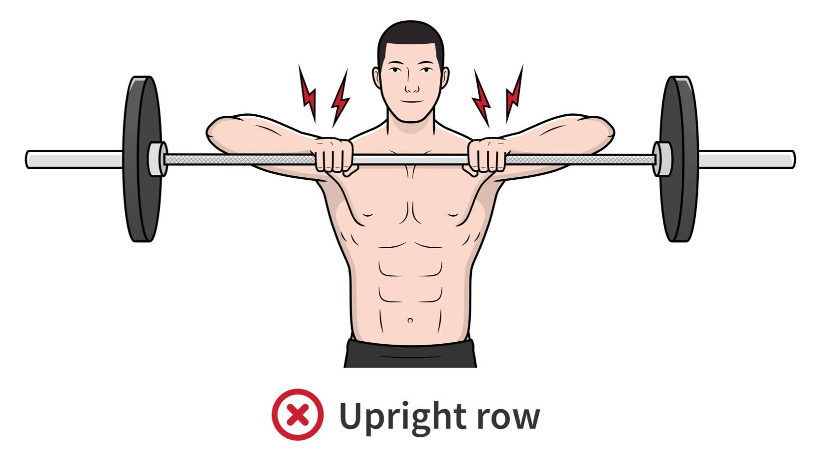 Le tirage debout (upright row)